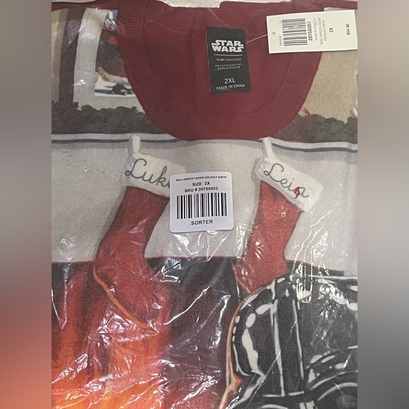 NWT-BoxLunch/Star Wars Darth Vader fireplace holiday sweater 3X - Picture 8 of 12